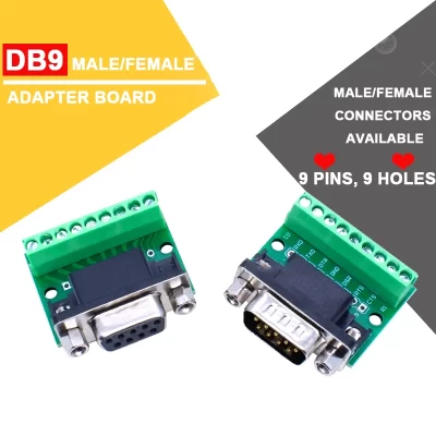 Db9 à prova dwaterproof água macho para fêmea parafuso terminal bloco adaptador para rs232 rs485 resistente a altas temperaturas 9 pinos 9 furos conector