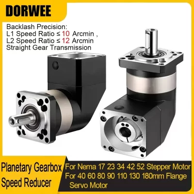 Redutor de engrenagem planetária em ângulo reto de 90 graus para motor de passo Nema 23 34 60 80 90 110 130 mm Flange Servo Motor Redutor de velocidade