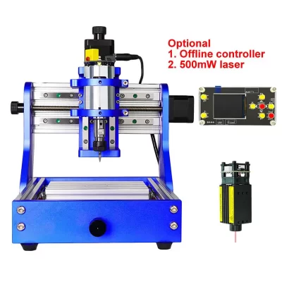 Diy mini roteador cnc gravador 1310 quadro de metal completo desktop pcb fresadora escultura em madeira opcional 500mw laser controle offline