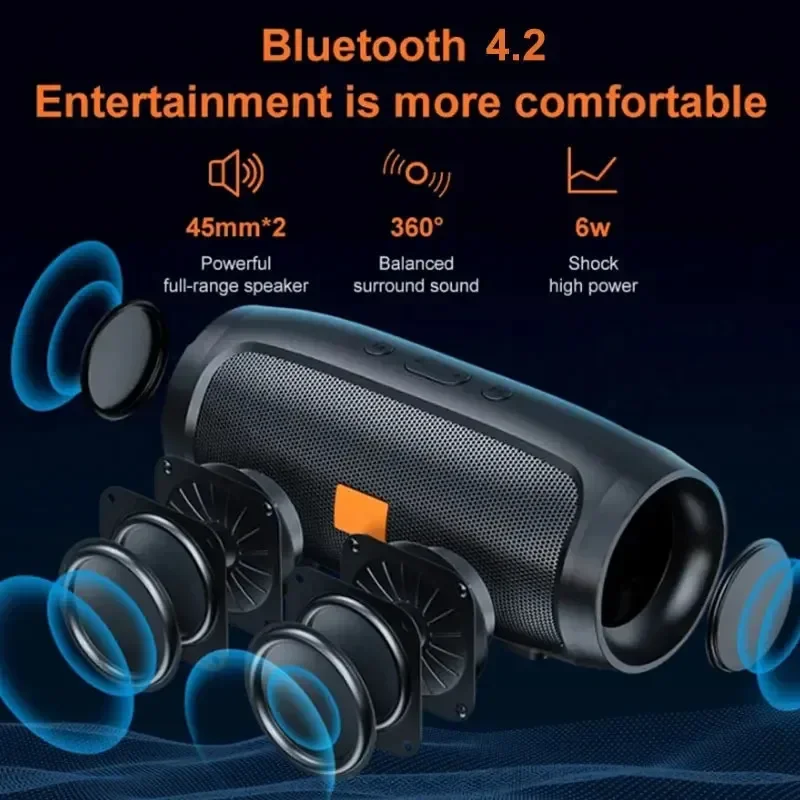 J007 Subwoofer Bluetooth Speakers Outdoor Stereo Surround Waterproof Loudspeaker Wireless Sound Box Support FM Radio TF Card - Image 3
