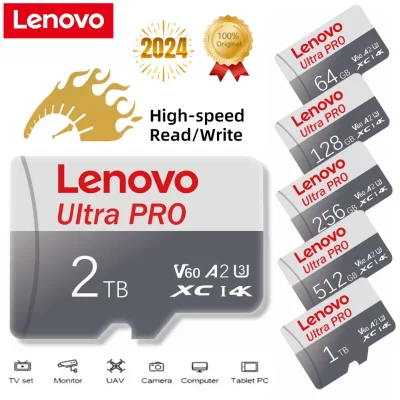 Lenovo micro tf cartão sd transferência de alta velocidade cartão de memória ultra sd u3 a2 tf cartões flash para câmera do telefone mesa pc 2tb 1tb 128gb