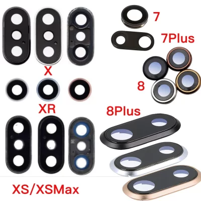 Back Camera Glass Lens With Frame Rear Camera Glass Lens For iPhone 7 7P 8 Plus X XR XS Max Replacement