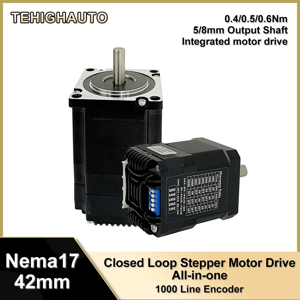 Nema17 42mm circuito fechado motor de passo tudo-em-um codificador mini servo motor 42mm motor integrado 1000 linha 0.4-0.6nm 40-60mm