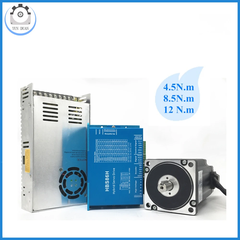 12nm nema34 motor de passo de circuito fechado 86mm dsp ac dc driver de motor 60v dc 400w fonte de alimentação hybird codificador fácil passo servo kits - Image 2