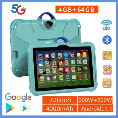 2025 nova chegada 7 Polegada 5g wifi crianças comprimidos quad core 4gb ram 64gb rom google aprendizagem educação versão câmeras duplas tablet