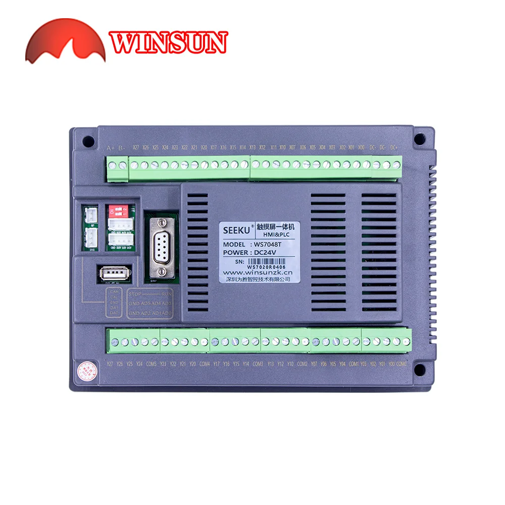 Tela de toque tudo em um HMI PLC de 7 polegadas com painel integrado PLC 0-10V 4-20MA relé MODBUS analógico e saída de transistor - Image 2