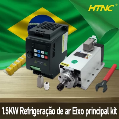 Novidade motor de eixo cnc 1.5kw 110v / 220v eixo er11 24000rpm + 1500w vfd 50/60hz + chave er11a + 9 peças pinça er11
