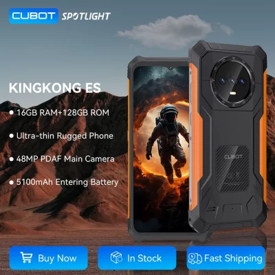 [Estreia mundial] Cubot KINGKONG ES Smartphone robusto 16GB + 128GB RAM 90Hz 6,56 "HD + Tela Android 14 48MP Câmera principal 5100mAh