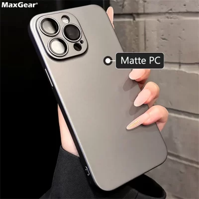 Original Matte Armor Rugged Plastic Case For iPhone 17 Air 16 15 14 13 12 11 Pro Max Plus Luxury Slim Camera Glass Protect Cover