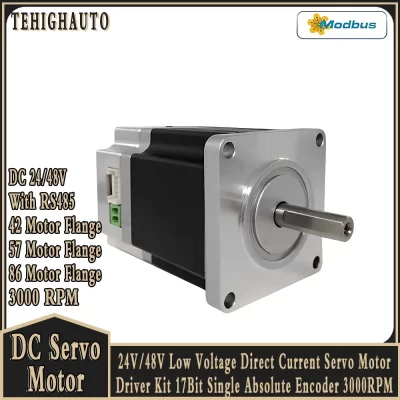24v 48v dc servo motor tudo-em-um integrado na unidade de baixa tensão 42/57/86mm motor 3000rpm 17bit codificador absoluto com rs485