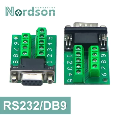 Db9 rs232 serial para terminal d-sub 9pin conectores sem solda fêmea macho adaptador conector dr9 rs485 422 placa de fuga