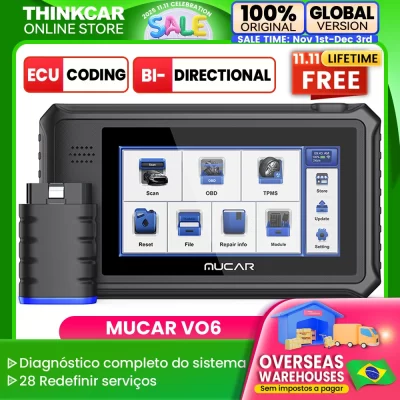 MUCAR VO6 OBD2 Professional Auto Scanner Full System 28 Reset ECU coding Bi-directional Lifetime Free Update Car Diagnostic Tool