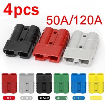 4 unidades/2 pares conector de plugue anderson 50a/120a plugue de carregamento de bateria conectores anderson plugue de alta corrente