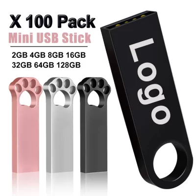 100 peças logotipo personalizado usb 2.0 flash drive 128gb 64gb 32gb pen drive de alta velocidade 2gb 4gb 8gb 16gb memória vara presente criativo disco u