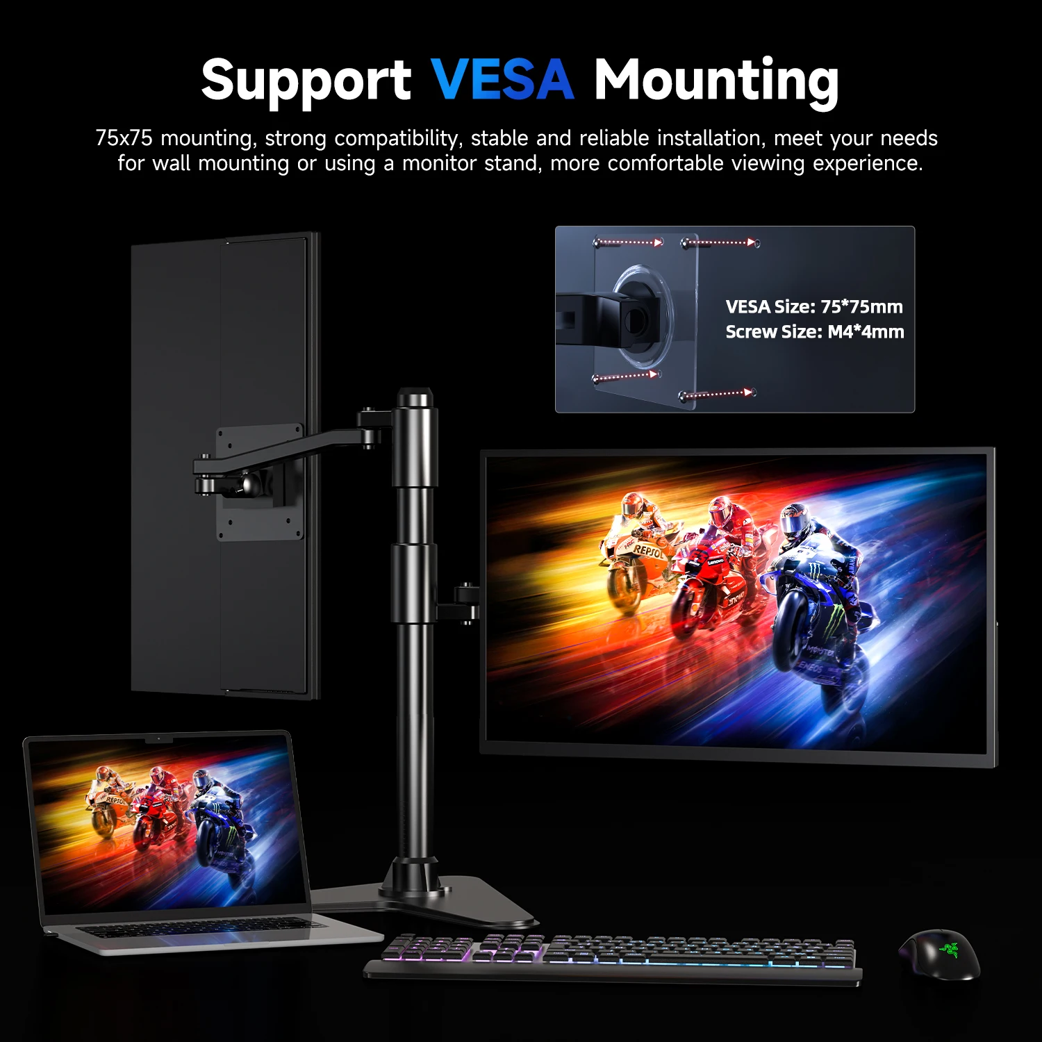 UPERFECT UMax 22 Touch/No Touch Computer Display 22" Monitor 2K 1440P 100% sRGB IPS Screen w/ Stand For Laptop PC Mac Phone Game - Image 6