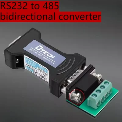 Conversor industrial 232 para 485, adaptador de protocolo bidirecional passivo RS485 para RS232, conversor de porta serial