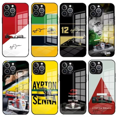 Ayrton Senna F1 Phone Case For iPhone 17 16 16e 15 14 13 12 Mini 11 Pro XS Max XR X SE 2022 8 7 Plus Glass Soft Silicone Frame