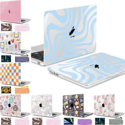 Blue Stripe crystal print case for MacBook Pro 14 A3434 M5 2025 Air 13 15 A2681 A3114 M4 M3 M2 M1 A2337 Air Pro 16 A2485 A2991