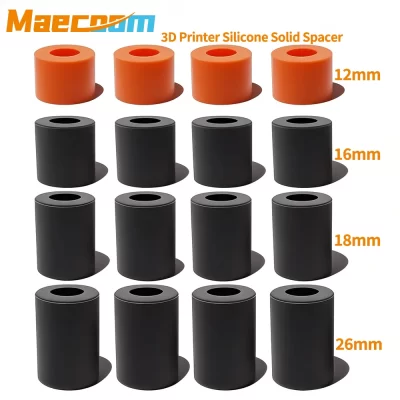 Peças de impressora 3d, espaçador sólido de silicone de alta temperatura, coluna de nivelamento de cama quente, 3 peças de comprimento + 1 peça curta para CR-10/cr10s Ender-3