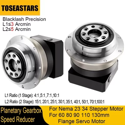 Saída de disco circular redutor de engrenagem helicoidal de alta precisão para motor de passo Nema 23 34 60 80 90 110 130mm servo motor