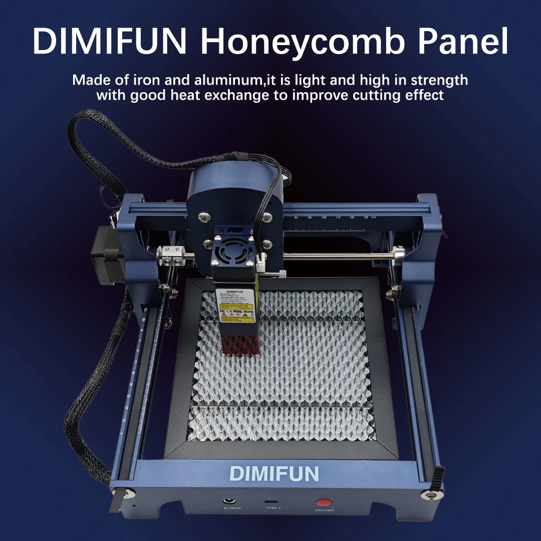 DIMIFUN Mini máquina de gravação a laser CNC portátil de 2,5/4,5 W, pode ser anexada com painel de favo de mel, adequada para madeira, acrílico, MDF - Image 2