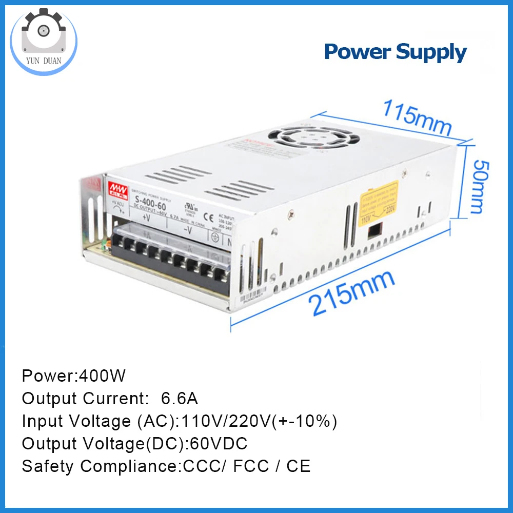 12nm nema34 motor de passo de circuito fechado 86mm dsp ac dc driver de motor 60v dc 400w fonte de alimentação hybird codificador fácil passo servo kits - Image 6
