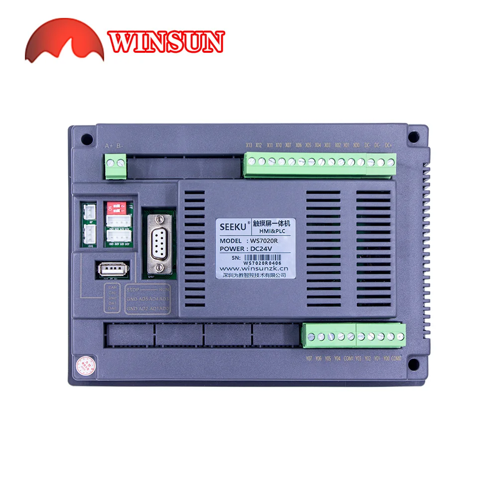 Tela de toque tudo em um HMI PLC de 7 polegadas com painel integrado PLC 0-10V 4-20MA relé MODBUS analógico e saída de transistor - Image 6