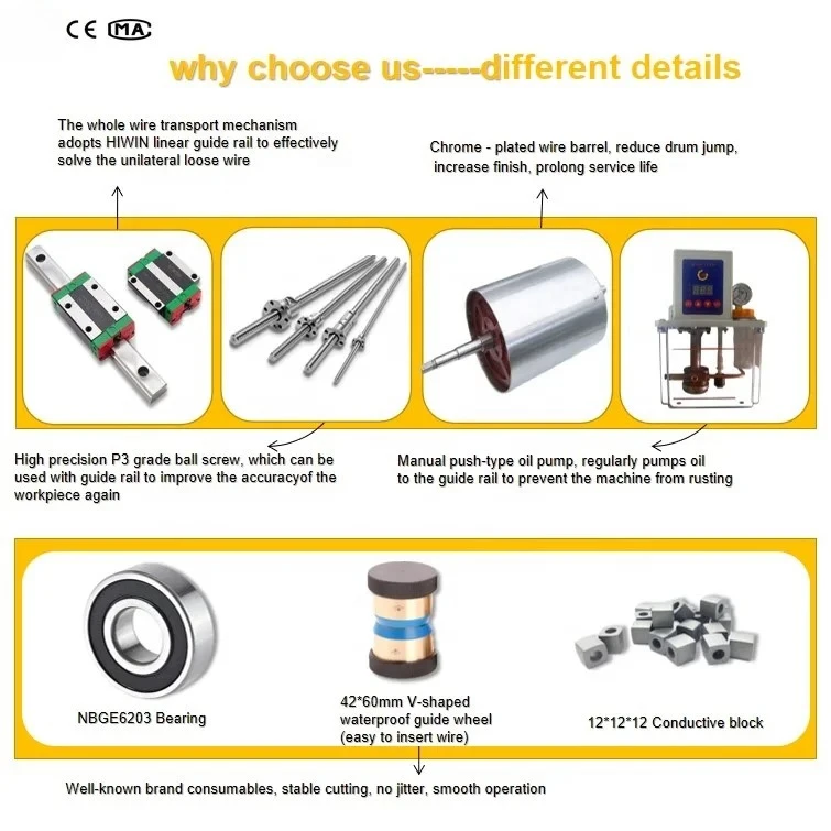 DK7745 Econômico 5 eixos rápido dk77 cnc Máquina Edm de corte de fio para metal - Image 4