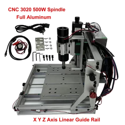 Trilho de guia linear de alumínio completo mini roteador cnc 3020 500w usb máquina de gravura cnc interruptor de limite pcb fresadora máquina de corte