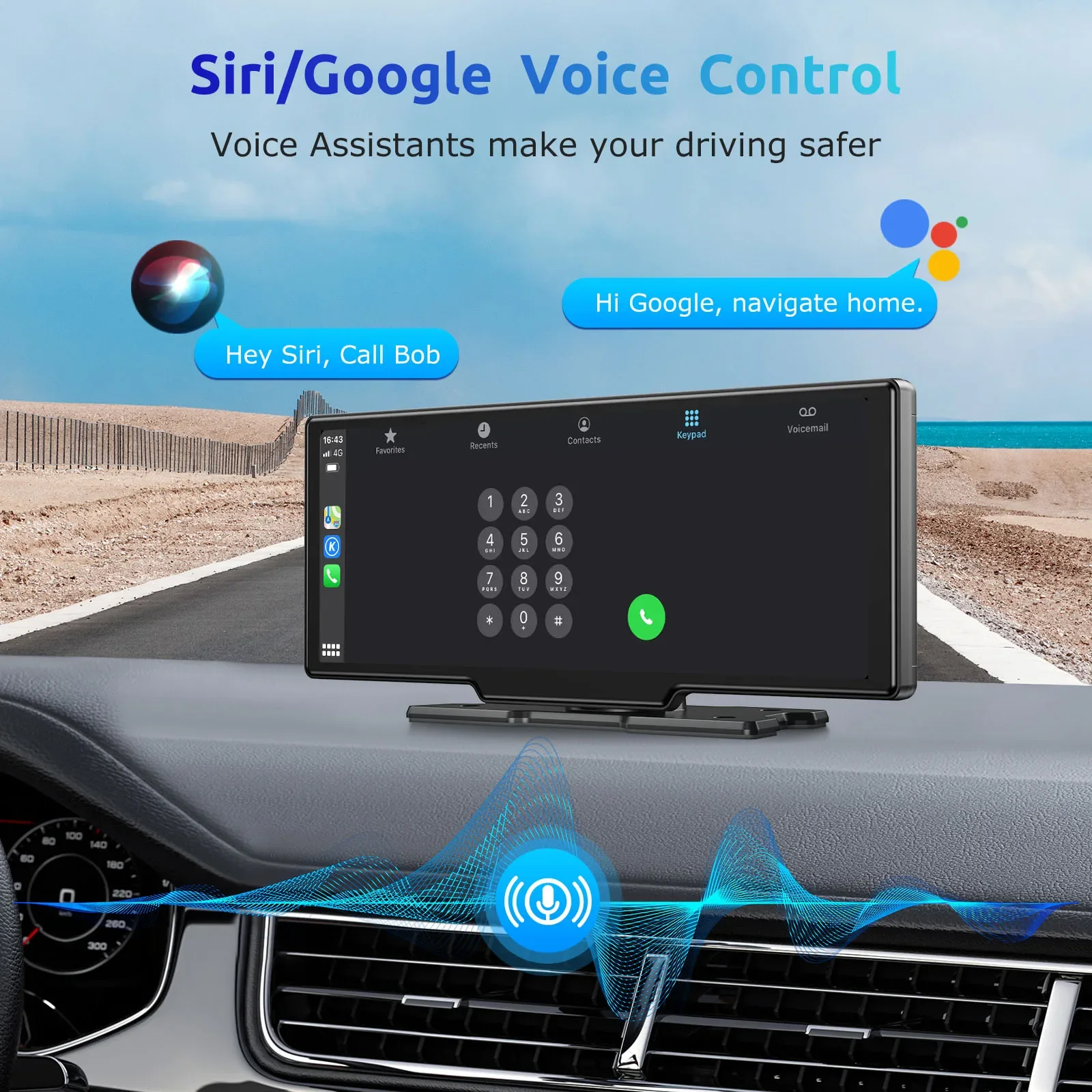 Câmera Veicular 4K 10,26” DVR Sem Fio CarPlay Android Auto Rádio Automotivo GPS e Dupla Lente - Image 5