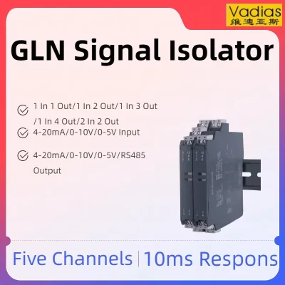 Transmissor de sinal dc 4-20ma 0-10v 0-5v rs485 conversor de sinal galvânico 0-10ma 0-20ma isolador de sinal analógico