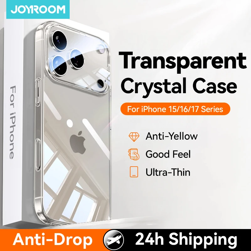 Joyroom Case For iPhone 17 Pro Max Case Crystal Transparent No Yellowing Lens Protection Cover For iPhone 16 15 Pro Max Case