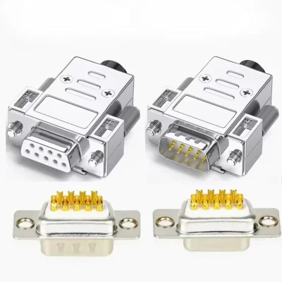 Mini versão db9 plugue macho/soquete fêmea kit de concha de metal rs232 conector de porta serial de 9 pinos rs485 rs422 com D-SUB9 adaptadores