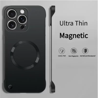 Ultra Thin Metallic Paint Magnetic For Magsafe Case For iPhone 17 Air 16 15 14 13 12 Pro Max Plus Frameless Cooling Hard Cover