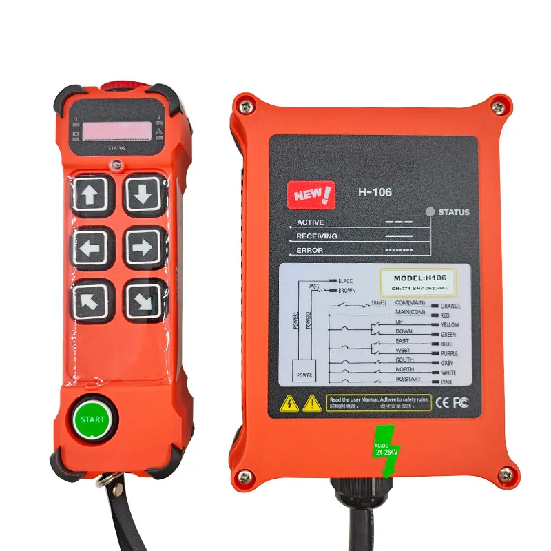 Controle remoto industrial com 6 caminhões de perfuração Butto, guincho do caminhão do guindaste, AC/DC24V-264V, 110V-480V, H106/H108 - Image 5
