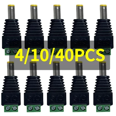 40/10/4 pces conector do bloco terminal 12v dc conector de alimentação adaptador para câmera de tv led luz de tira smd fio terminal