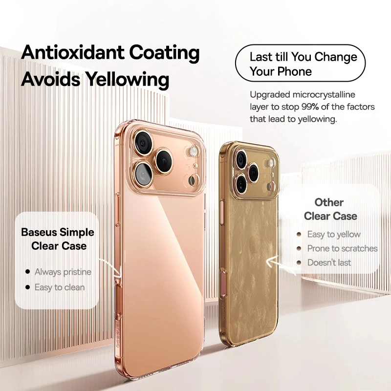 Baseus Clear Case For iPhone 17 Pro Max Soft TPU Case For iPhone 17 Air Anti-drop Ultra Thin Cover For iPhone 16 15 Pro Max Case - Image 5