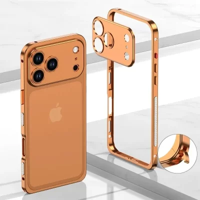 For iPhone 17 Air Metal Frame Shockproof Cover Bumper For iPhone 16Plus 17ProMax Detachable Metal Camera Protect Ultra-Thin Case