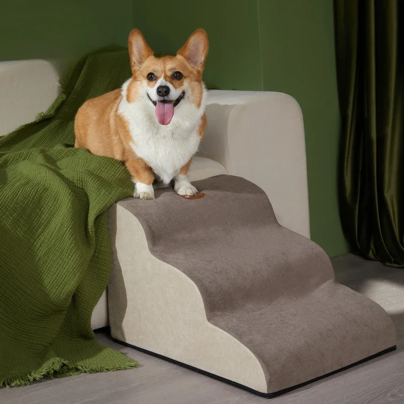 Cão 2/3 passo escada de espuma memória animais de estimação sofá escada antiderrapante removível cama do cão rampa escada petsupplies cães rampa escadas para animais de estimação - Image 2