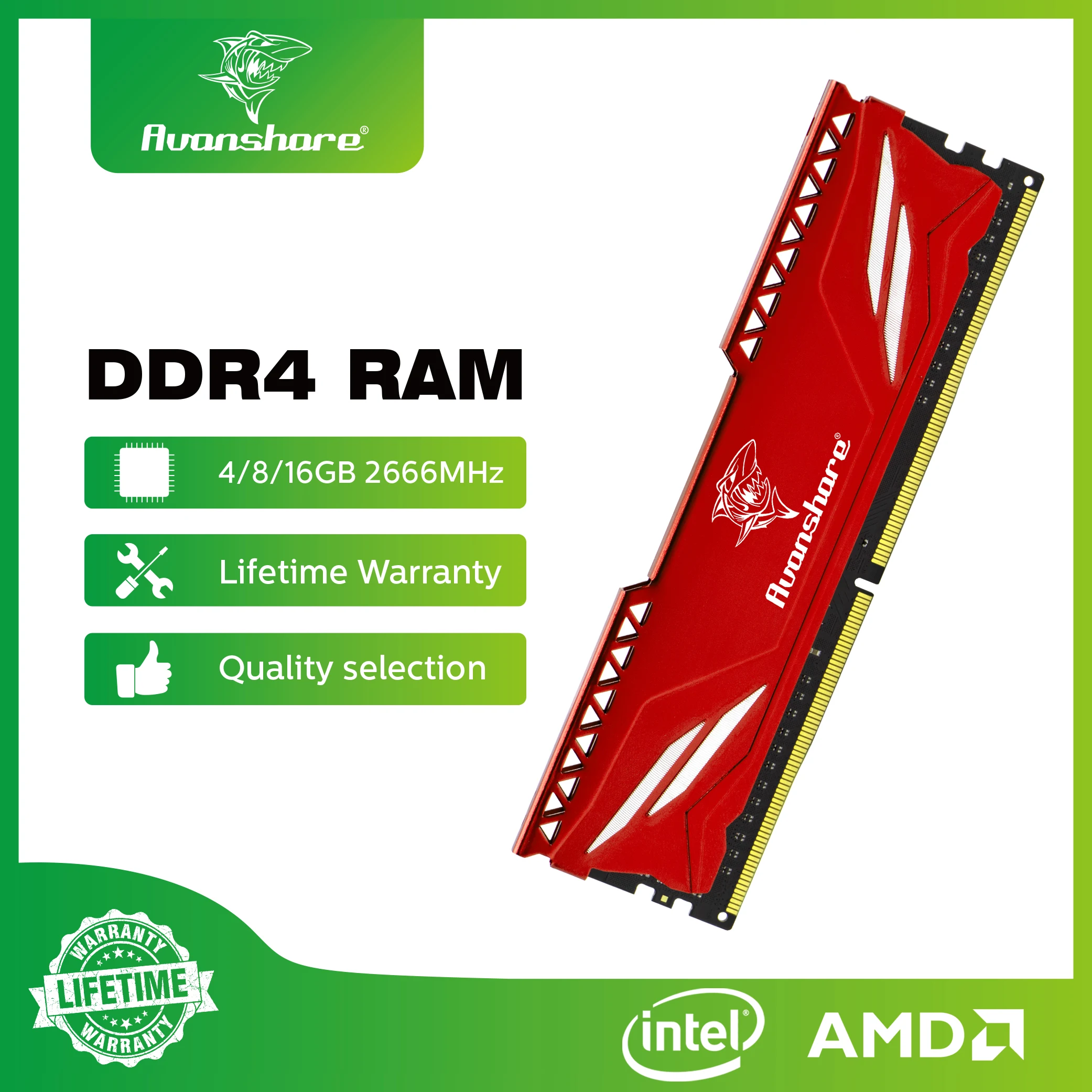 Avanshare Ram Memories DDR4 DDR3 16GB 8GB 4GB 2GB 1333 1600 2400 2666 3200MHz Desktop PC UDIMM For All Motherboards - Image 2