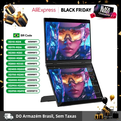 UPERFECT Delta Pro Touch 16" 2.5K 1600P Dual Monitor With Touch Pen Foldable Travel Display USB-C HDMI For Laptop PC Mac Windows