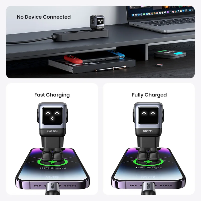 UGREEN 65W GaN Charger Uno Robot Design PD Fast Charger PPS PD3.0 for iPhone 17 16 15 Fast Charge for Xiaomi Laptop Macbook Pro - Image 4