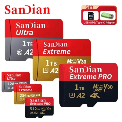 Cartão micro tf sd original, 128gb, 256gb, cartão de memória class10 u3, 512gb, 1tb, mini cartão sd de alta velocidade para câmera de telefone, carro, dv slr