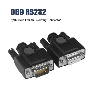 Masculino e Feminino Soldagem Cabeça Conector com Shell, Solda Serial Port Plug, RS 232, RS232, RS 485 422, Adaptador DIY, Terminal PVC