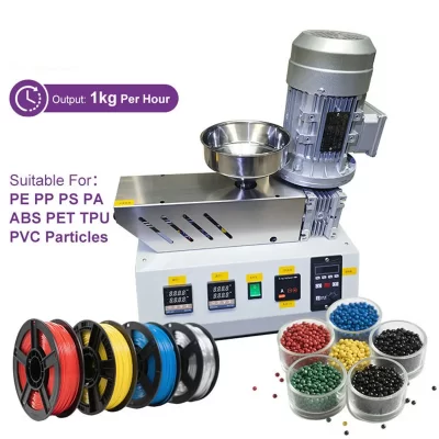 Extrusora de filamento de impressora 3D pequena extrusora de mesa PE PP PS PA ABS PET TPU PVC extrusora de parafuso único