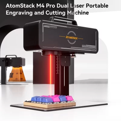 Atomstack m4 pro máquina de marcação a laser de fibra mini industrial de alta precisão cnc gravador de metal dupla máquina de gravação a laser