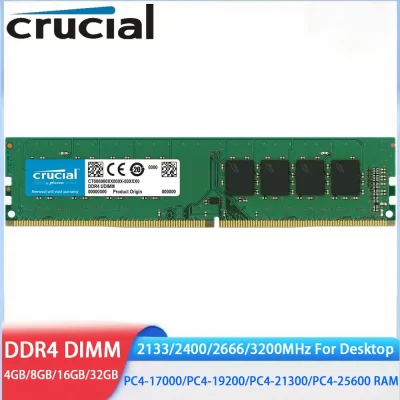 Crucial Memoria RAM DDR4 8GB 4GB 32GB 16GB 3200MHz 2133 2400 2666MHz PC4-19200 21300 288Pin Desktop Memory DIMM For Intel AMD