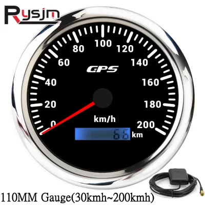 Personalizado 7 cores led universal 110mm gps velocímetro medidor 60/80/120/200kmh 80mpah medidor de velocidade para motocicleta barco marinho carro