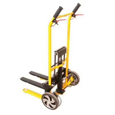Mini empilhadeira com suporte de carga de 200kg, empilhador de manuseio manual portátil, caminhão de elevação doméstico leve e pequeno, descarga hidráulica