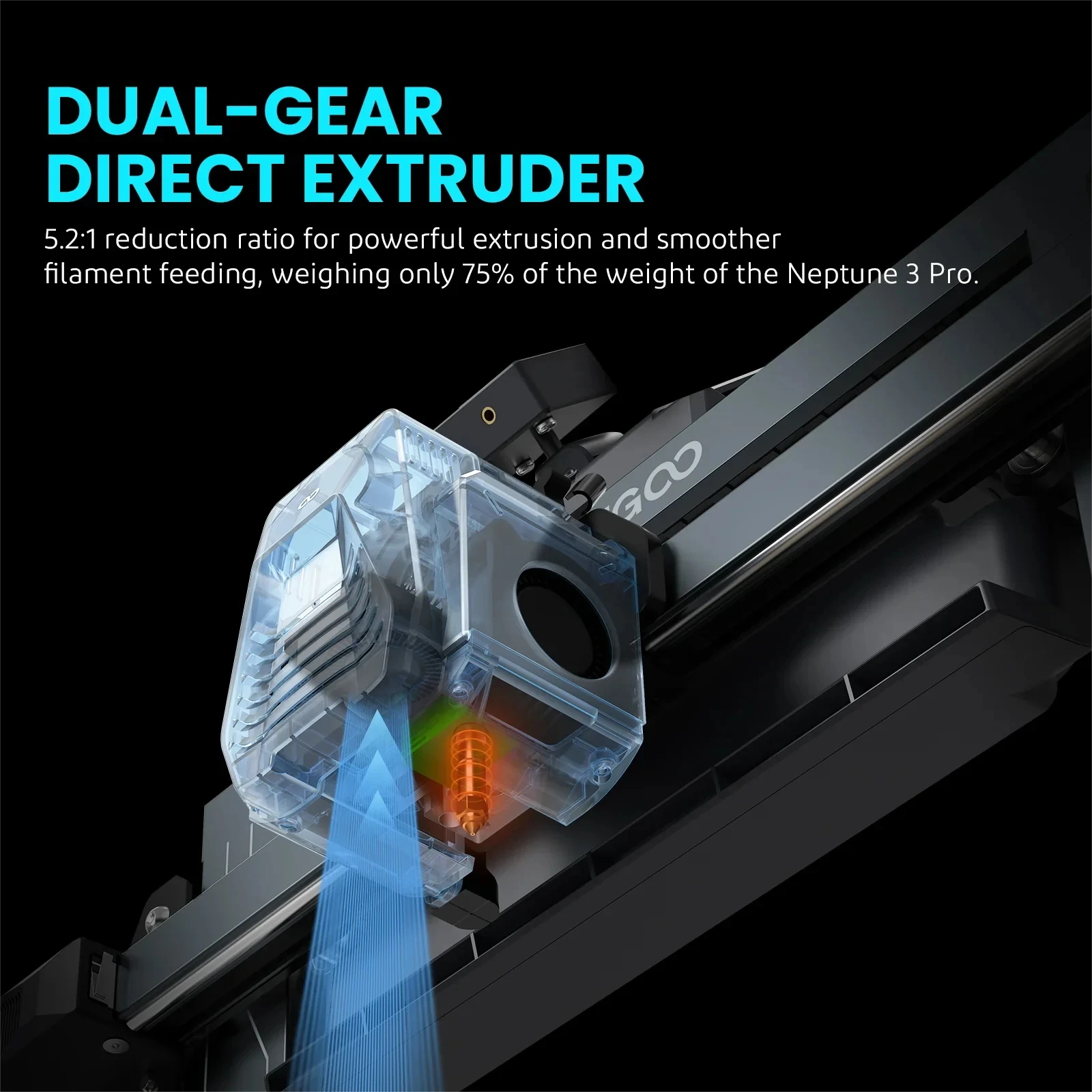 ELEGOO FDM Extrusora de impressora 3D Kit extrusora direta de engrenagem dupla para impressora 3D Neptune 4 NEPTUNE 4 PRO FDM - Image 6